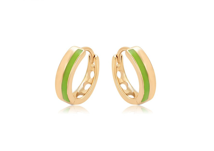 Ohrringe Creole Green 585er vergoldet