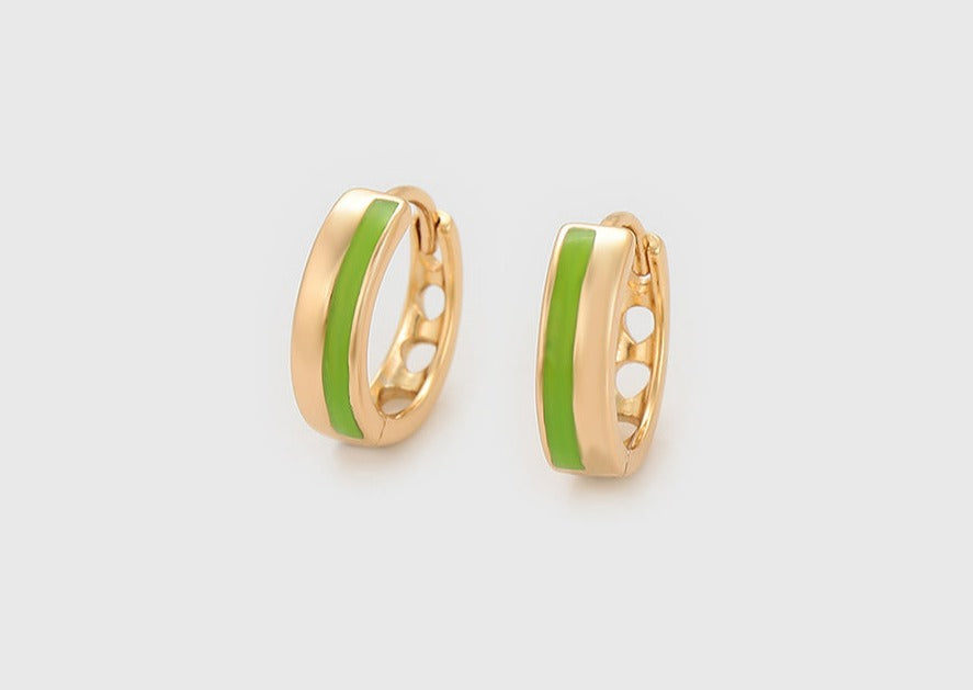 Ohrringe Creole Green 585er vergoldet