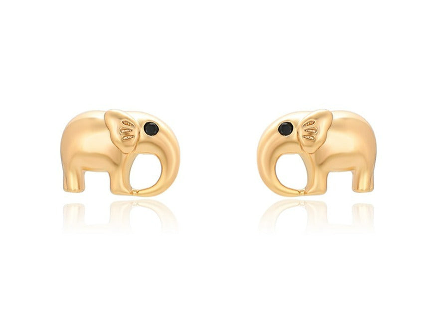 Ohrring Stecker Elefant 585er vergoldet
