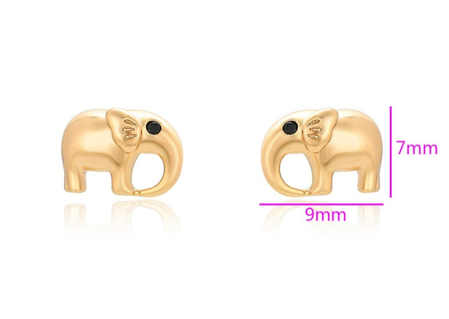 Ohrring Stecker Elefant 585er vergoldet