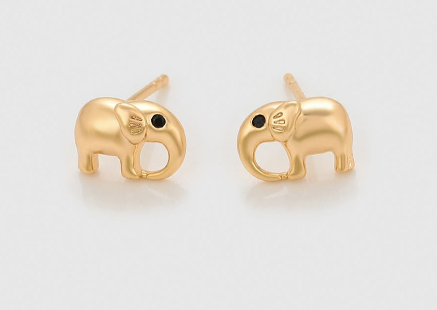 Ohrring Stecker Elefant 585er vergoldet