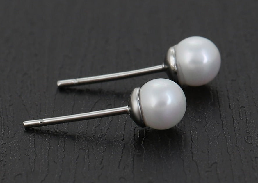 Ohrringe Perlen-Stecker Alexa aus Edelstahl 5mm Durchmesser