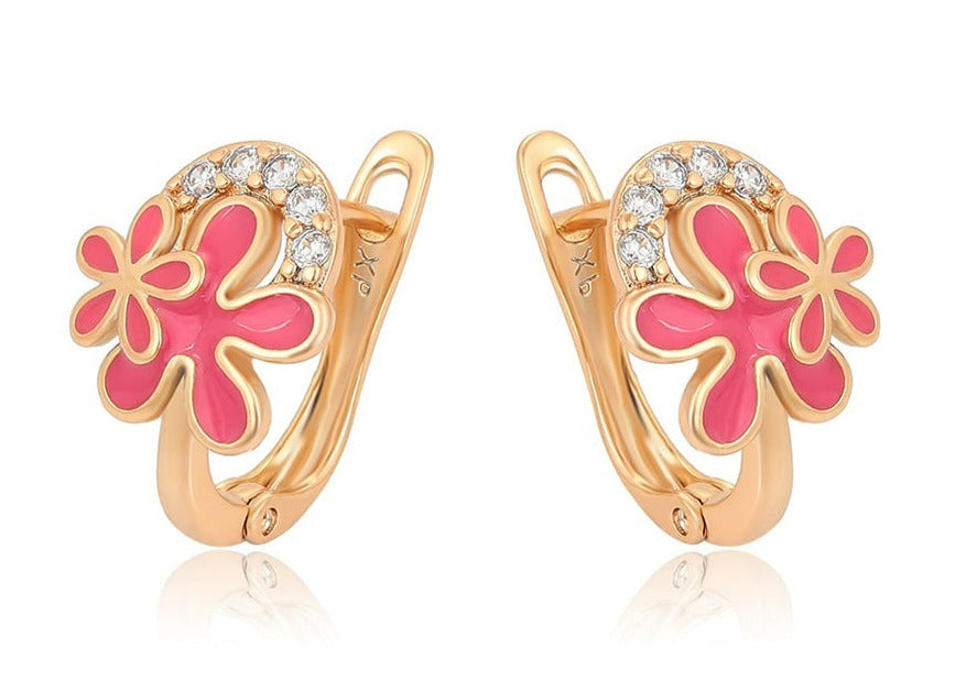 Ohrringe Creole Blume 585er vergoldet