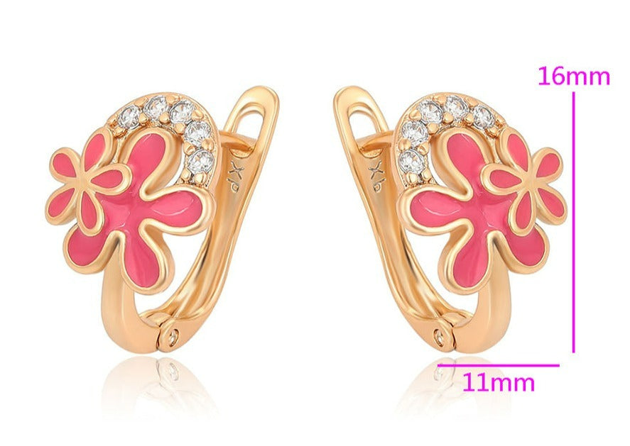 Ohrringe Creole Blume 585er vergoldet