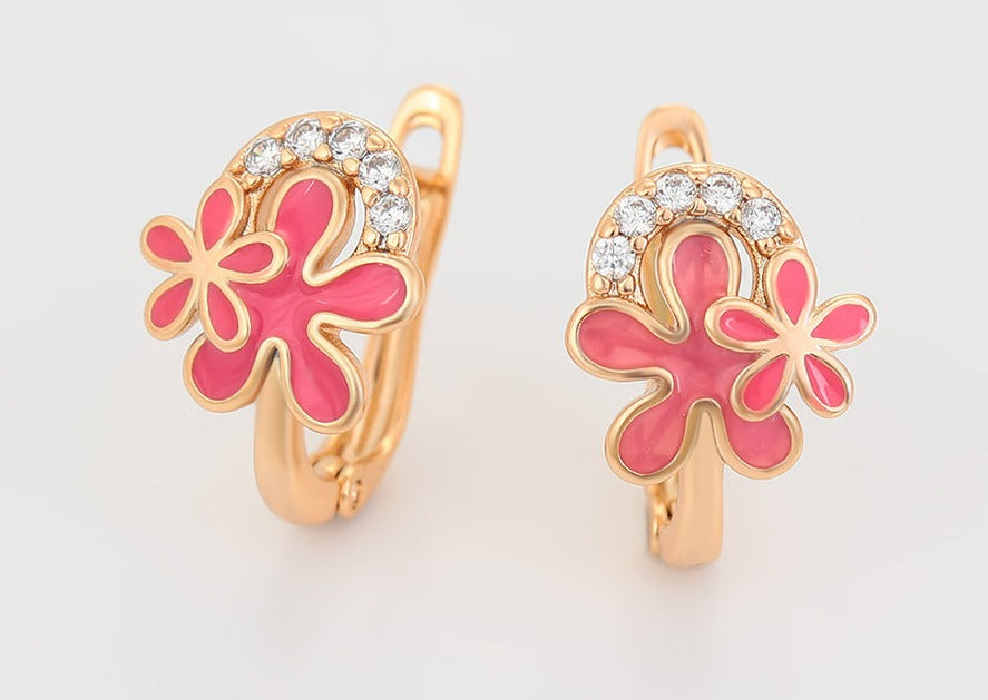 Ohrringe Creole Blume 585er vergoldet