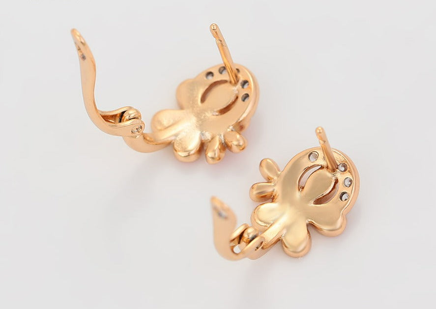 Ohrringe Creole Blume 585er vergoldet