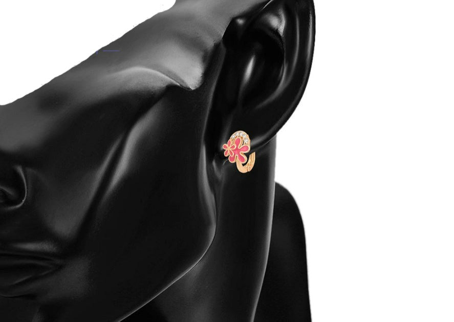 Ohrringe Creole Blume 585er vergoldet