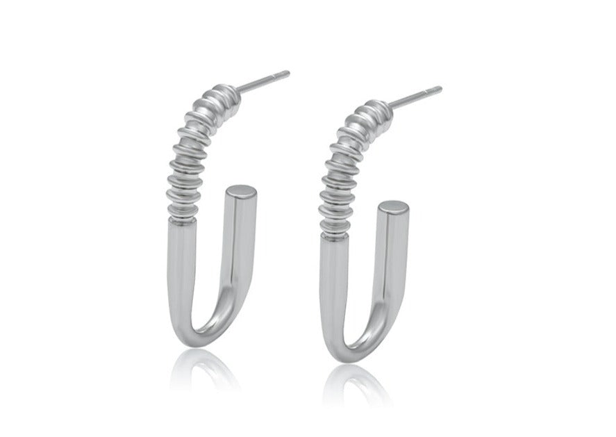 Ohrring Stecker Margreth 925er versilbert hängend