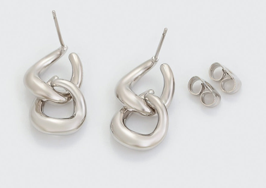 Ohrring Stecker Anna-Lucy 925er versilbert hängend