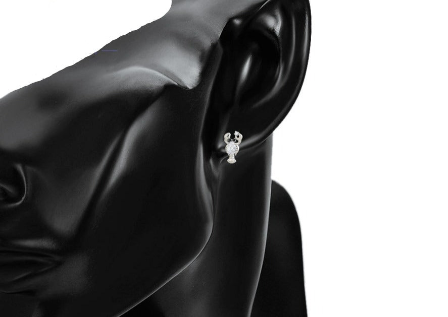 Ohrring Stecker Mr Krabs 925er versilbert hängend