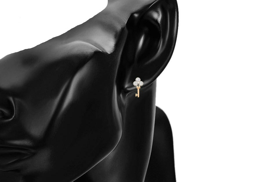 Ohrring Stecker Schlüssel 585er vergoldet