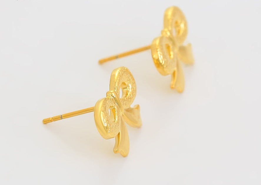 Ohrring Stecker Schleife 585er vergoldet
