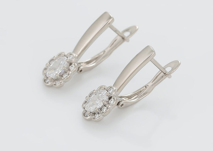 Ohrring Creole Lilie Edelstahl 925er versilbert