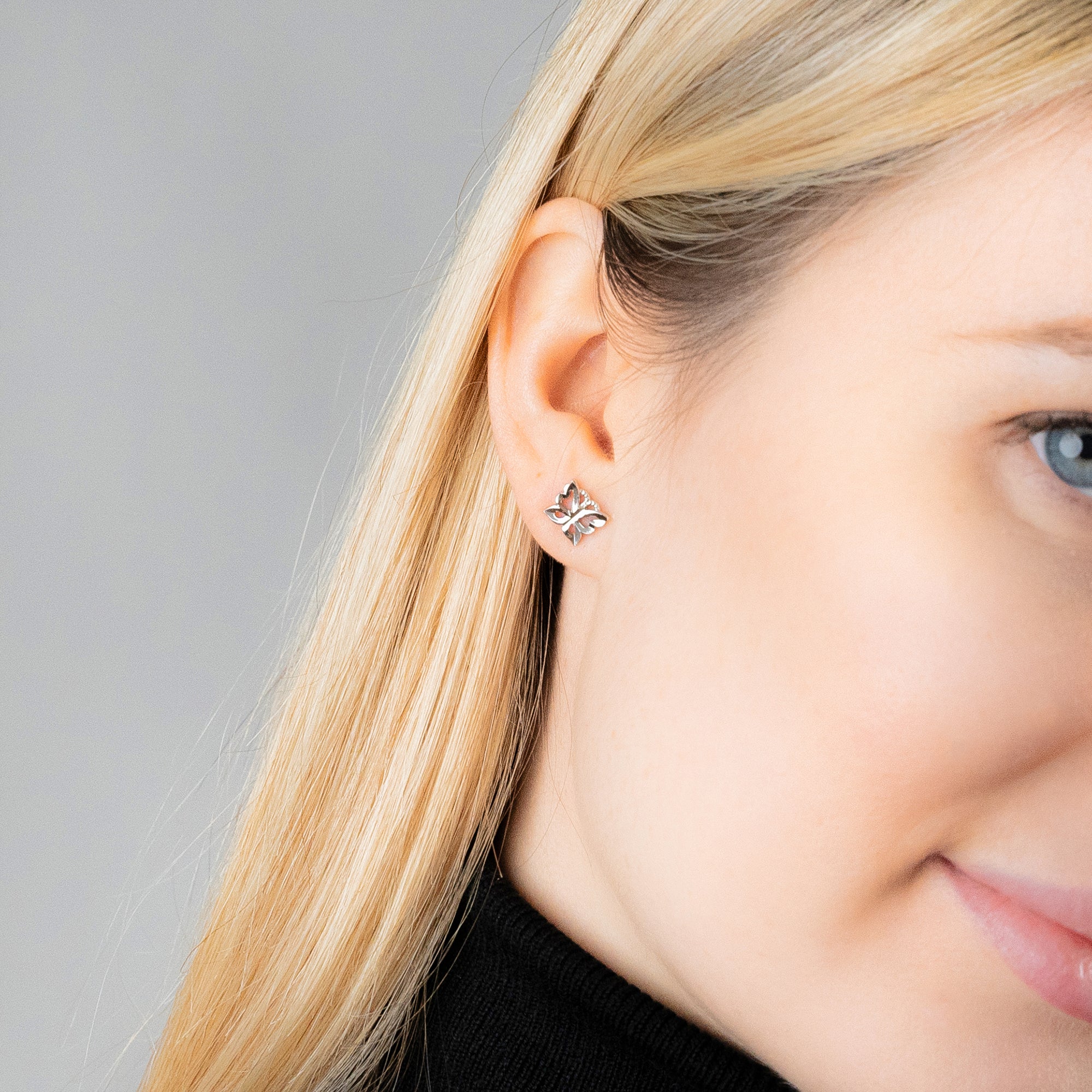 Ohrringe Schmetterling-Stecker Fiona aus Edelstahl