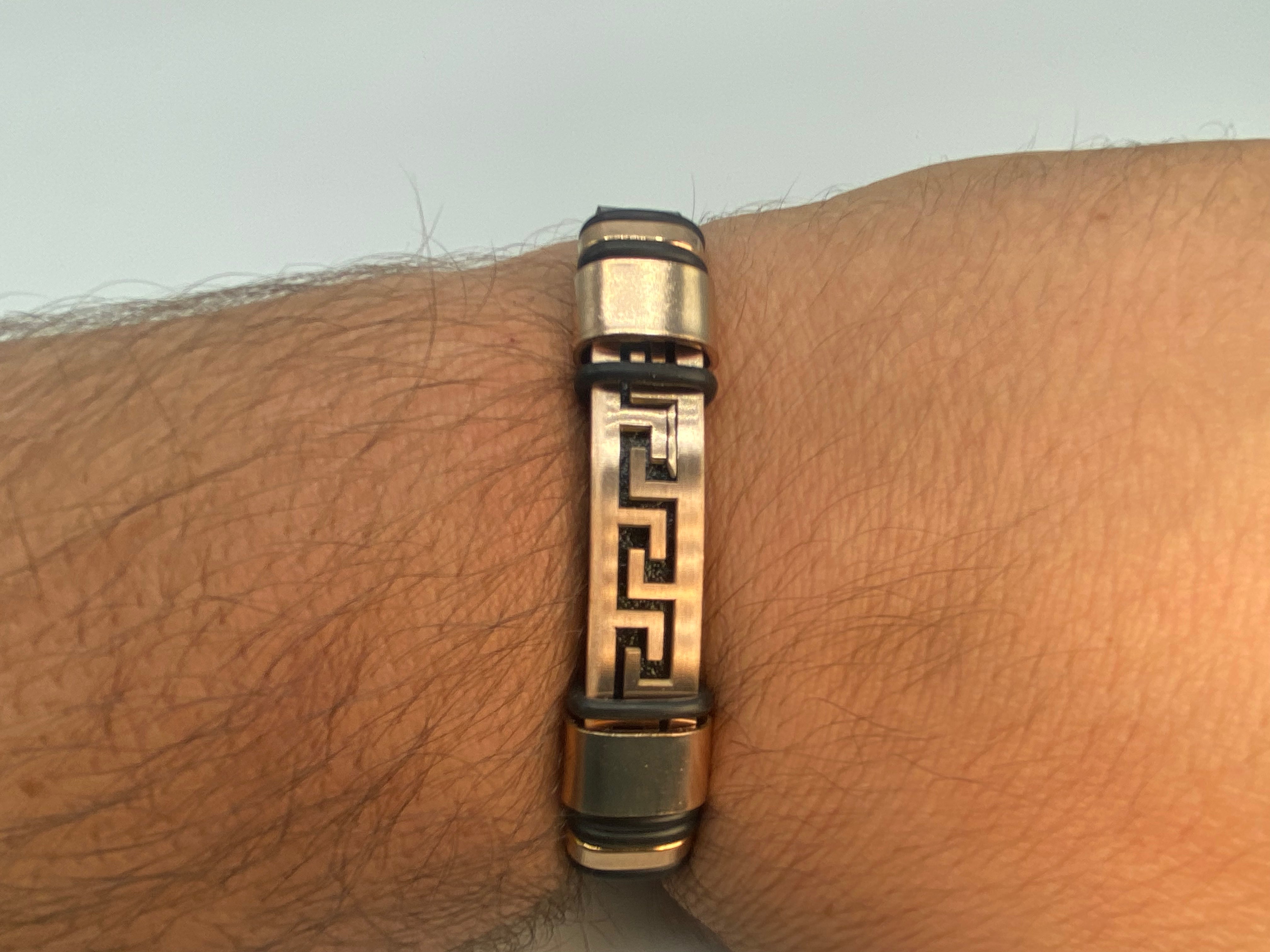 Echt-Leder-Armband Zick-Zack vergoldet