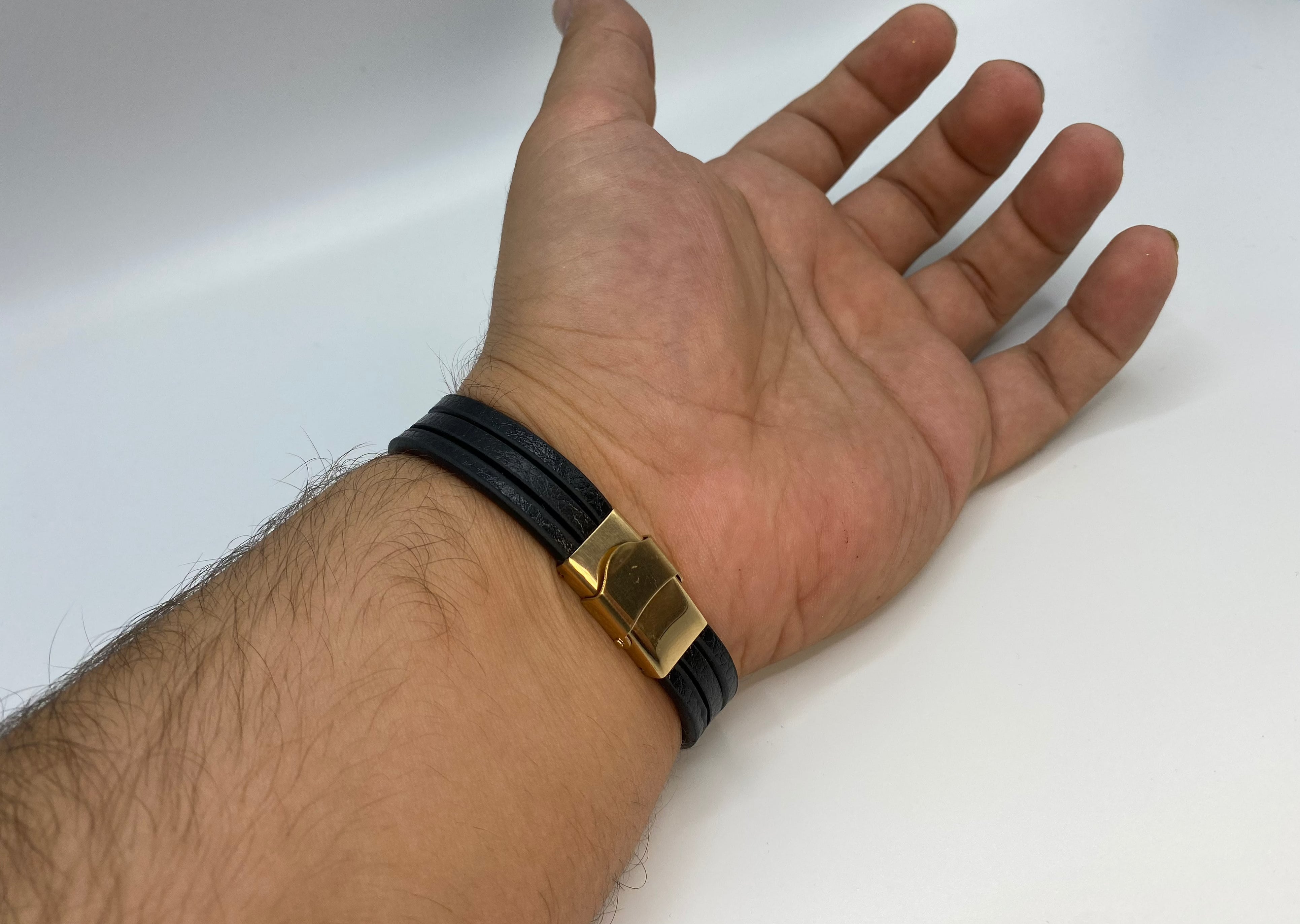 Echt-Leder-Armband Infinity vergoldet