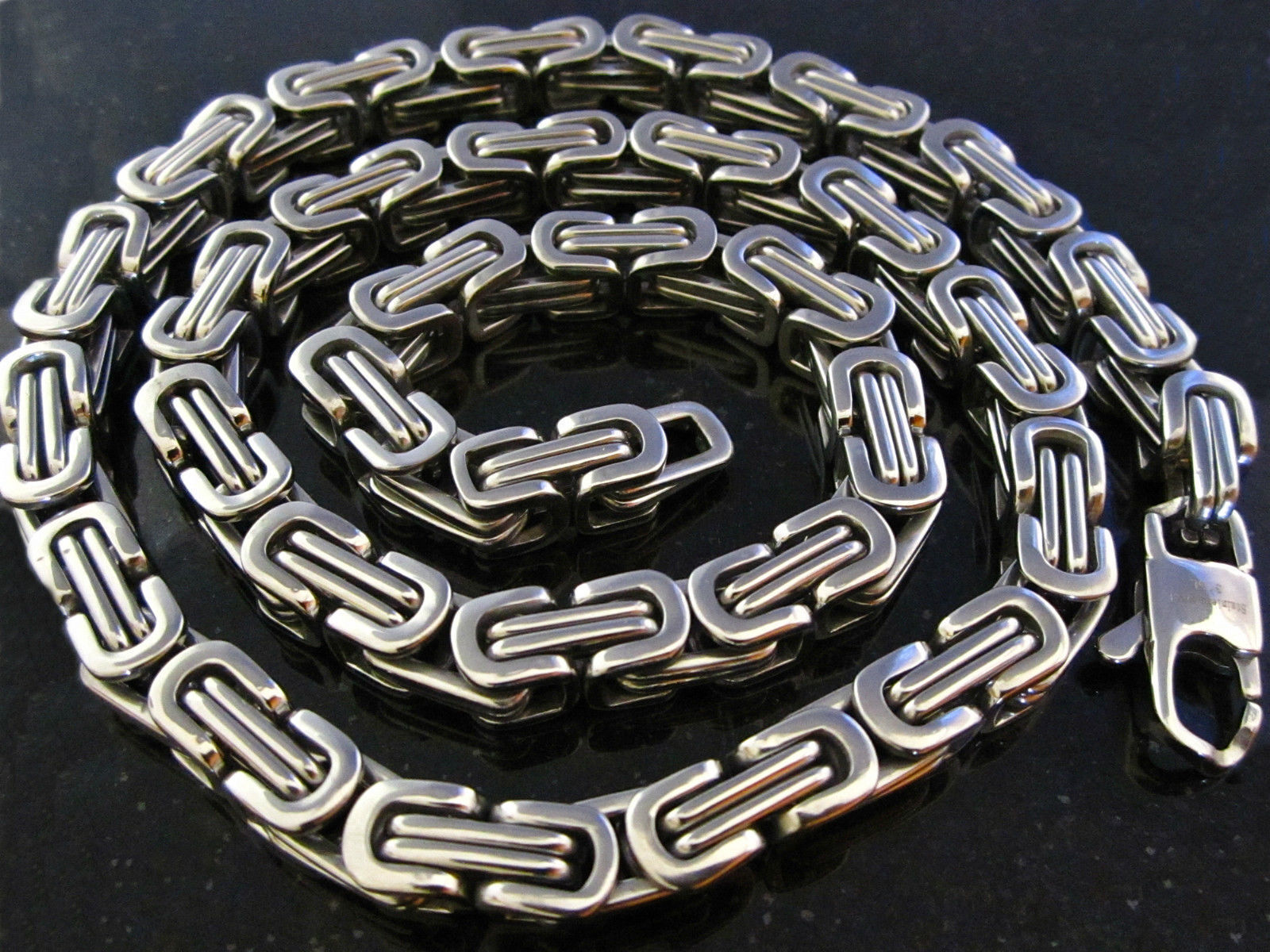 Kette Königskette Mann 4,5-8mm Dick, 60cm länge 925er versilbert