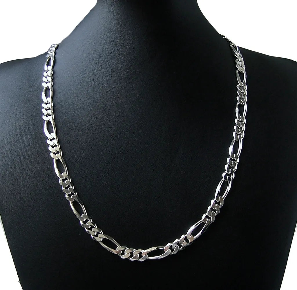 Kette Panzerkette Mann 13mm dick und 55cm lang 925er versilbert