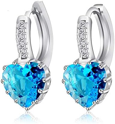 Ohrringe versilbert herz Steine blau