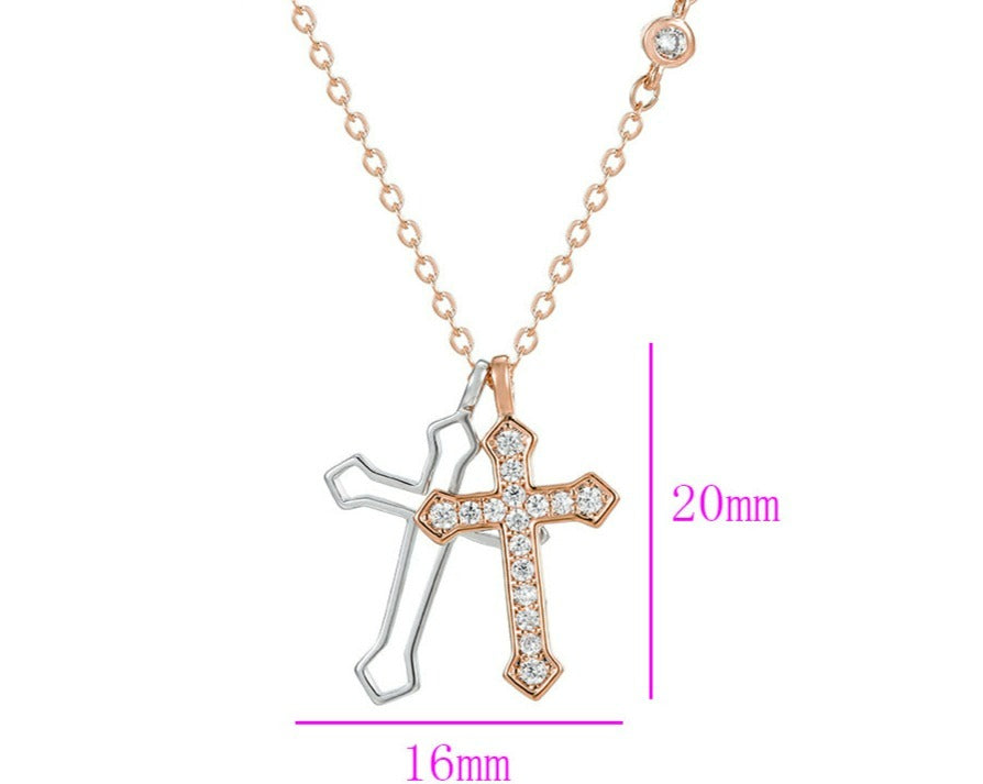 Kette Kreuz 24k. vergoldet 925er versilbert
