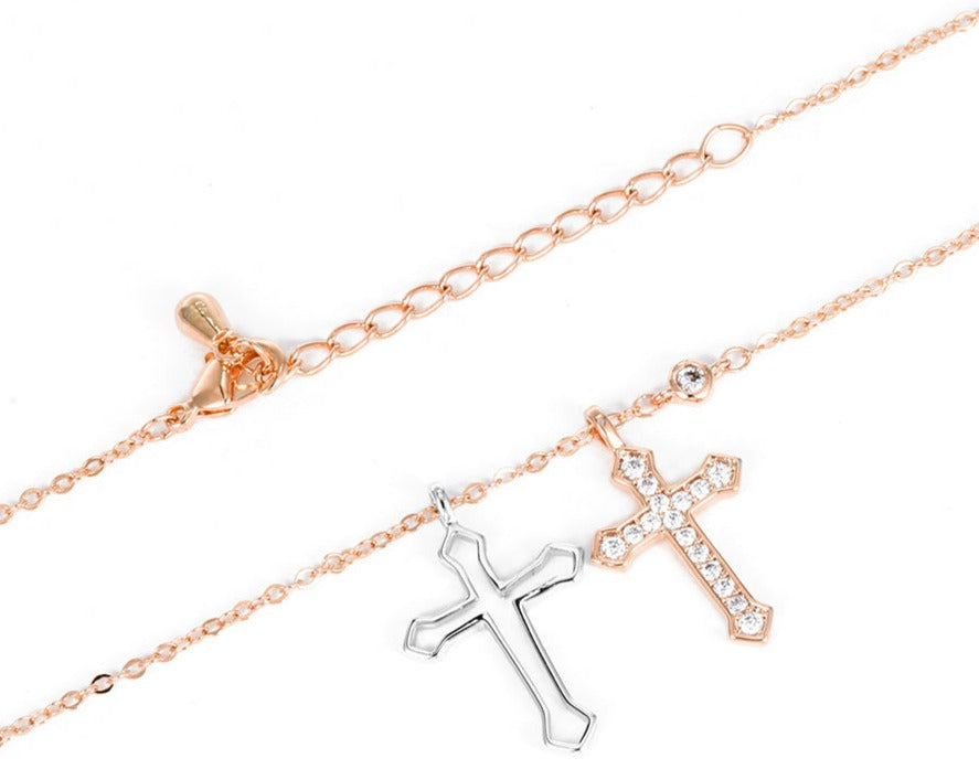Kette Kreuz 24k. vergoldet 925er versilbert
