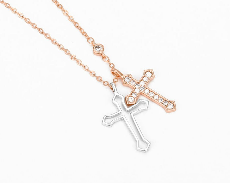 Kette Kreuz 24k. vergoldet 925er versilbert