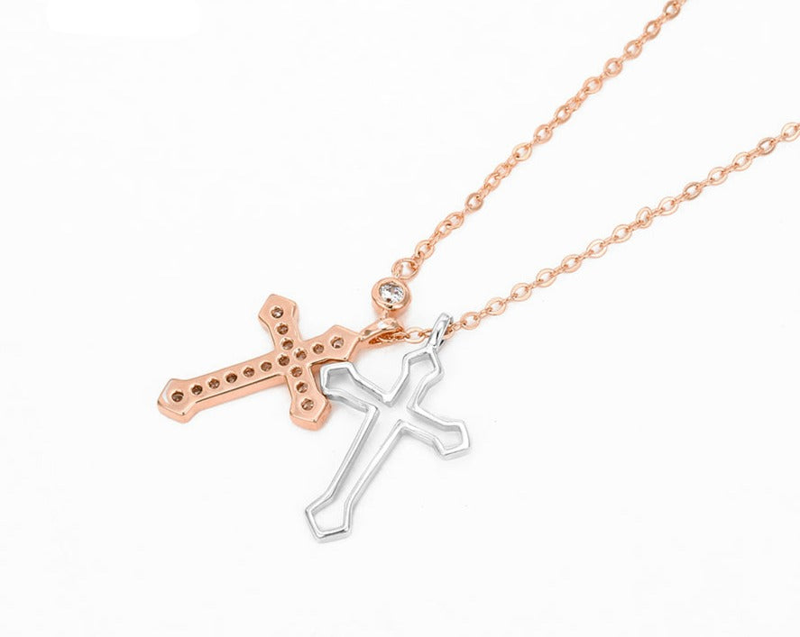 Kette Kreuz 24k. vergoldet 925er versilbert