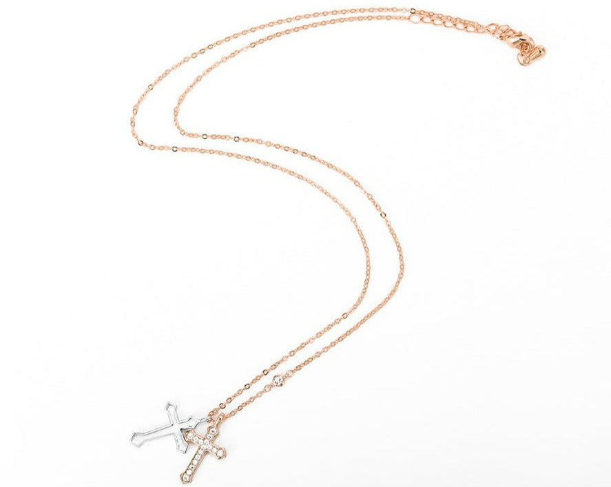 Kette Kreuz 24k. vergoldet 925er versilbert