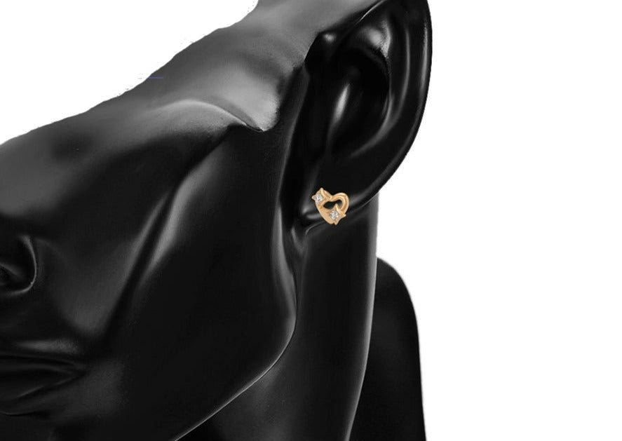 Ohrring Stecker Herz 585er vergoldet