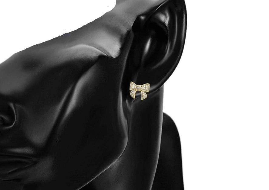 Ohrring Stecker Schleife 585er vergoldet