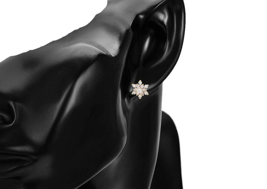 Ohrring Stecker Lui 585er vergoldet mit weißen Steinen