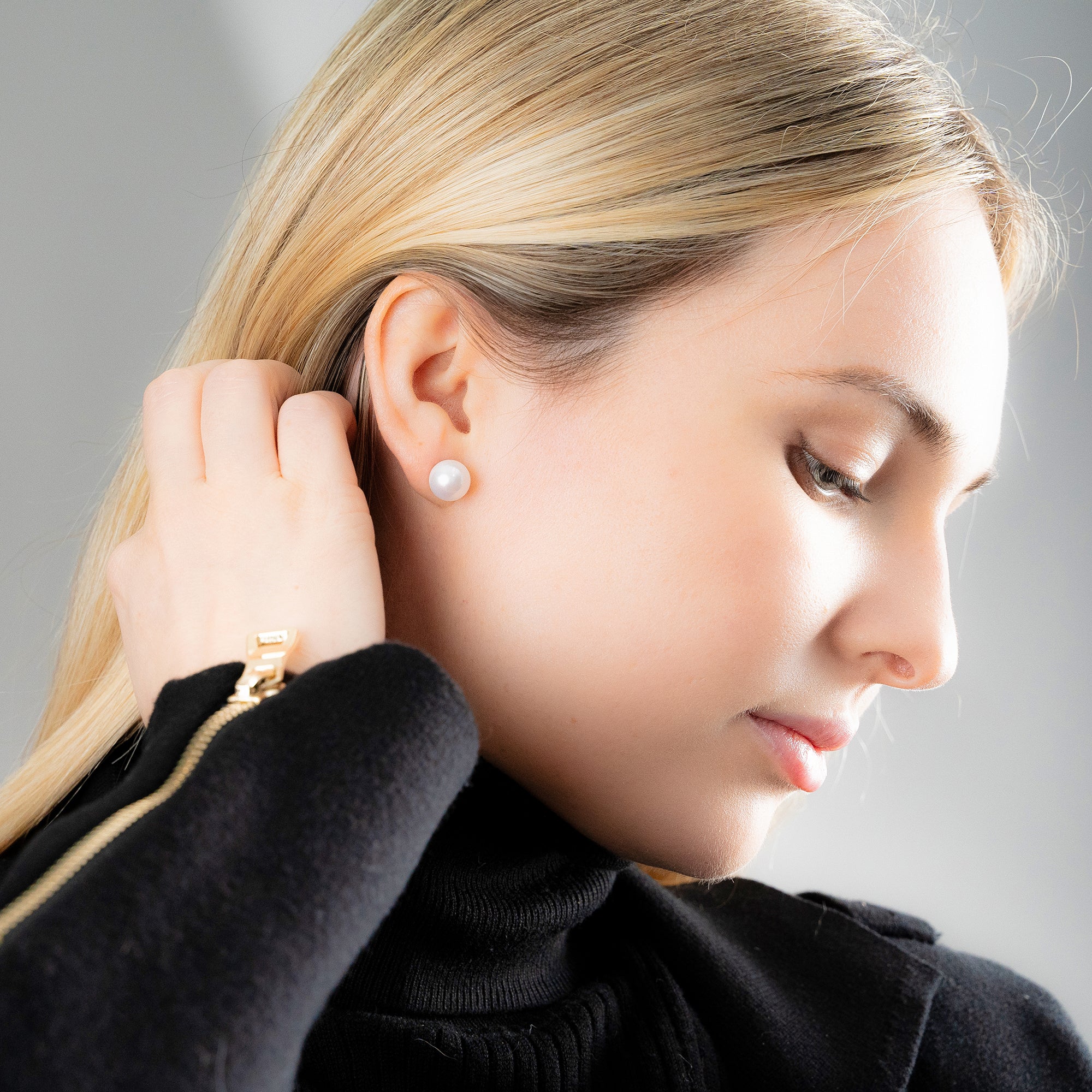 Ohrringe Perlen-Stecker Alexandra aus Edelstahl