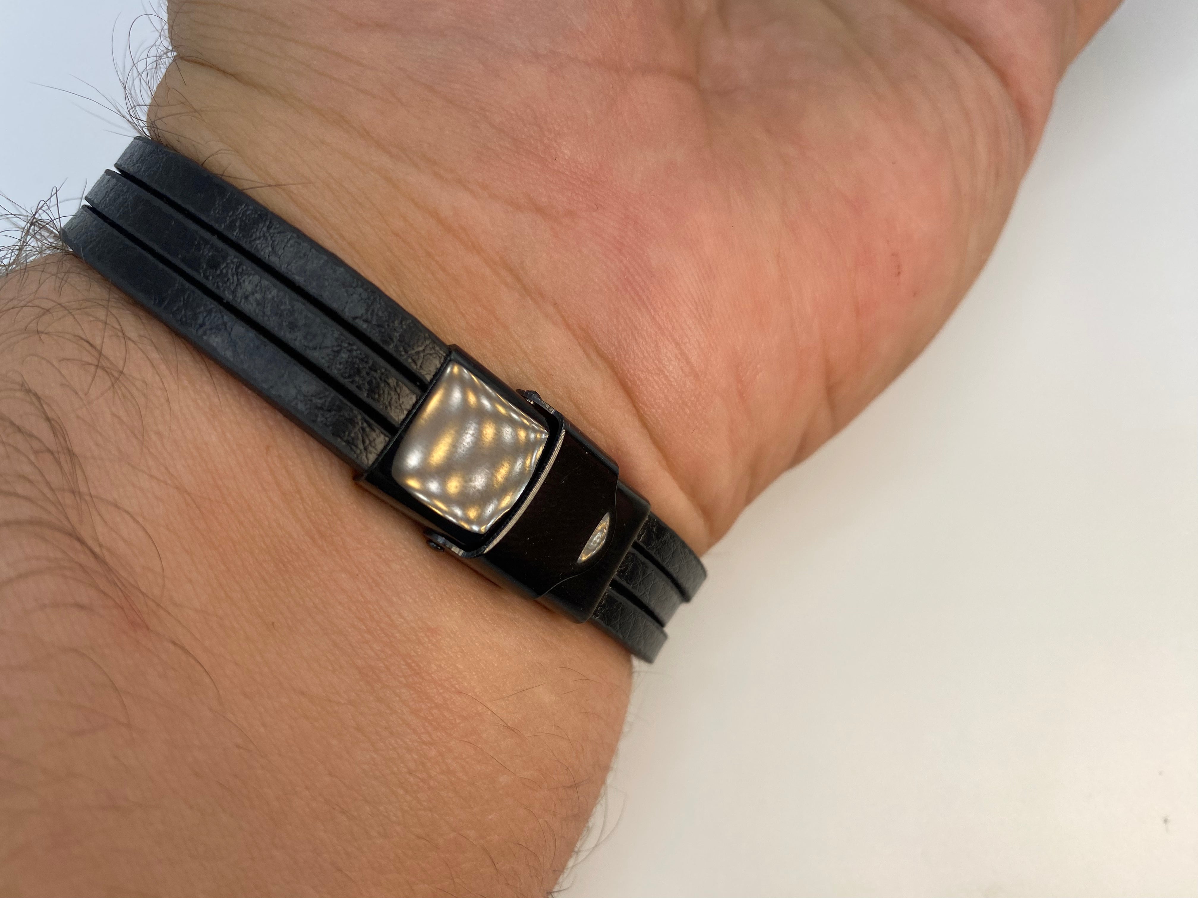 Echt-Leder-Armband Infinity schwarz