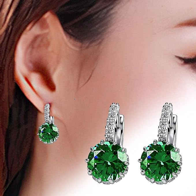 Ohrringe versilbert mit grünen Steinen