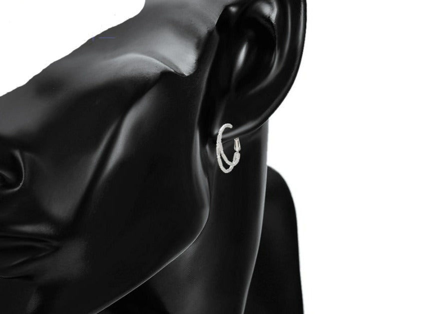 Ohrringe Amilia 925er versilbert 30mm Durchmesser