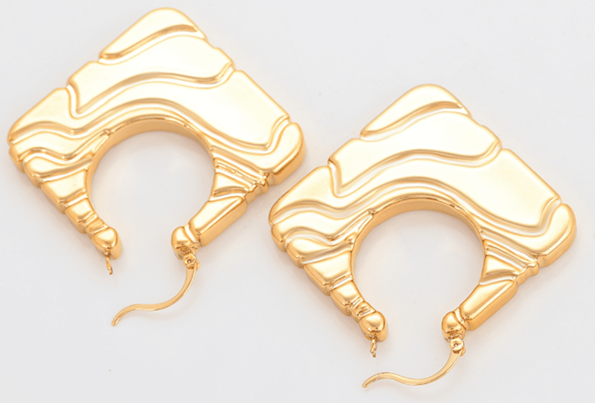 Ohrringe Creole vergoldet hängend 57mm liegend
