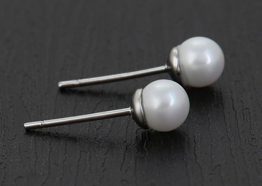 Ohrringe Perlen-Stecker Alexandra aus Edelstahl 10mm Durchmesser