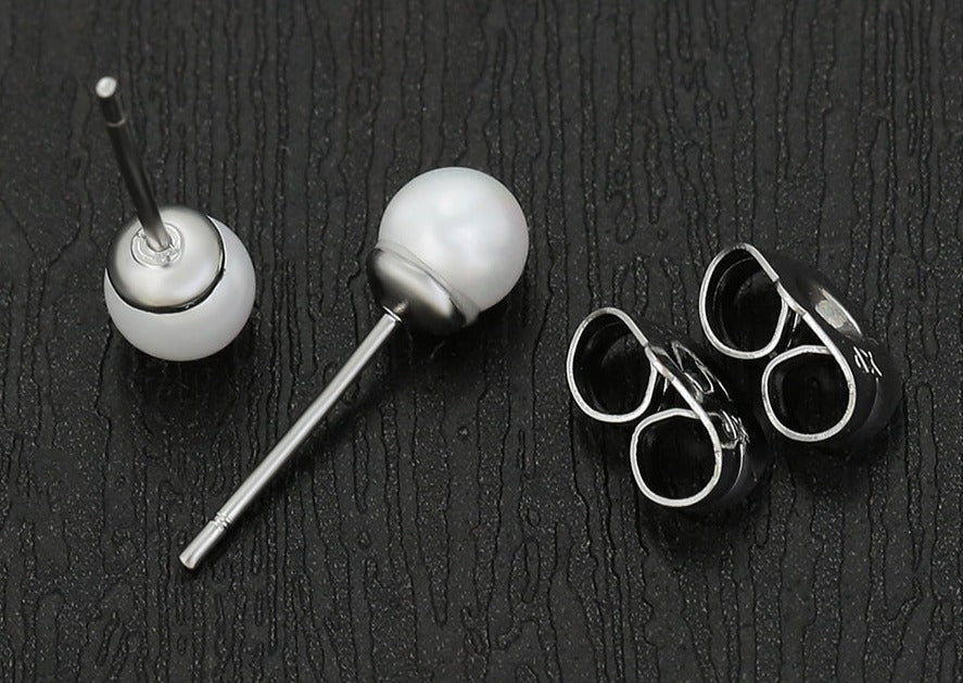 Ohrringe Perlen-Stecker Alexandra aus Edelstahl 10mm Durchmesser